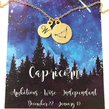 Zodiac Constellation & Initial Charm Necklace