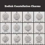 Zodiac Constellation, Initial  and Birthstone Charm Necklace