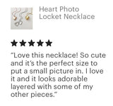 Heart Photo Locket Necklace with Initial Charm
