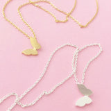 Butterfly Necklace in Gold, or Silver, FREE SHIPPING