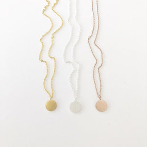 Coin charm Necklace in Gold, Silver, or Rose Gold FREE SHIPPING