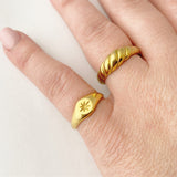 Signet Ring, North Star Ring, Gold Ring