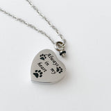 Heart Memorial Pet Urn Charm Necklace - Silver