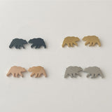 Bear Earring studs, Hockey Mom Earrings, gold, rose gold, silver, black