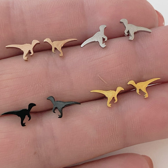 Raptor Dinosaur Stud Earrings