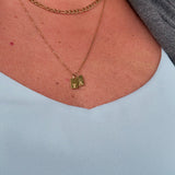 Custom Initial Tag necklace gold or silver, Dainty Bar Tag, Engraved Small Tag