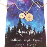 Zodiac Constellation & Initial Charm Necklace