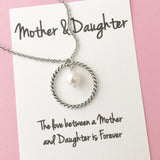 Infinity Ring & Pearl - The love between a Mother and Daughter is forever