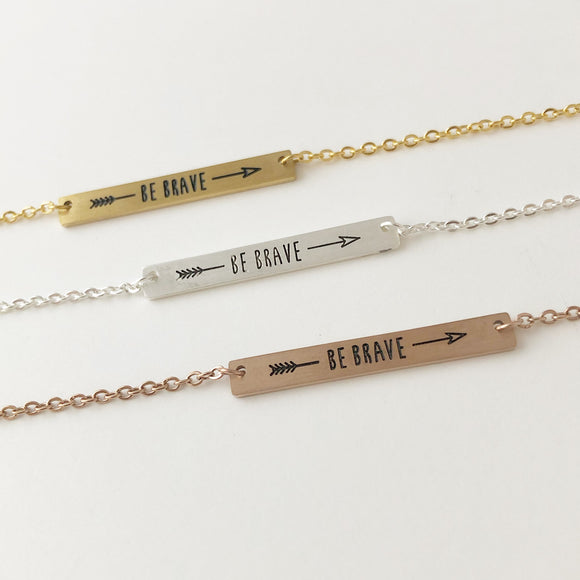 Be Brave Bar Necklace