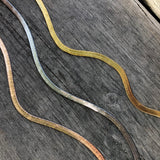 Anklet - Snake / Herringbone Chain - Silver, Gold or Rose Gold