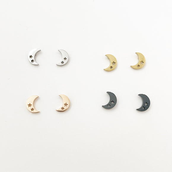 Moon and Star Earrings