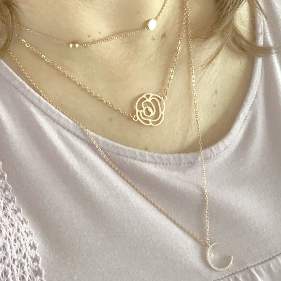Flora Necklace in Gold, Silver, or Rose Gold FREE SHIPPING
