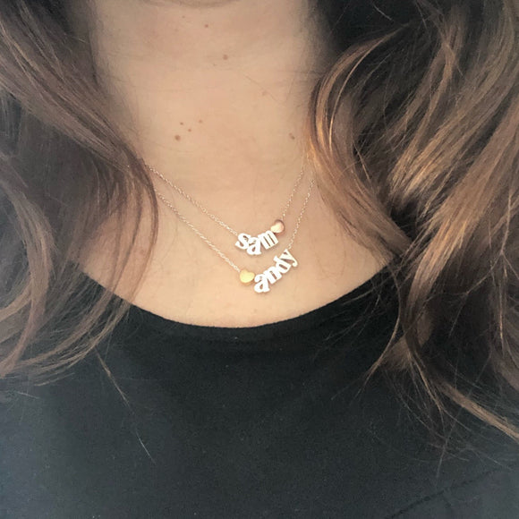 Sweetheart Letter Necklace, initial, kids names, heart