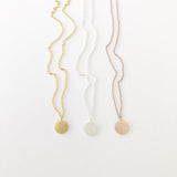 Coin charm Necklace in Gold, Silver, or Rose Gold FREE SHIPPING