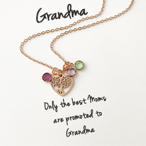 Family Tree and birthstone necklace, tree of life, swarovski birthstones