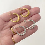Croissant Earrings, Gold Earrings, Dome earrings