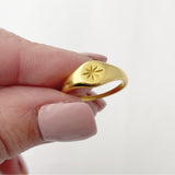 Signet Ring, North Star Ring, Gold Ring