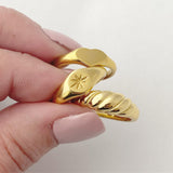 Signet Ring, North Star Ring, Gold Ring
