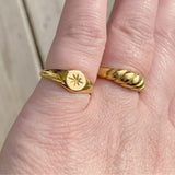 Signet Ring, North Star Ring, Gold Ring
