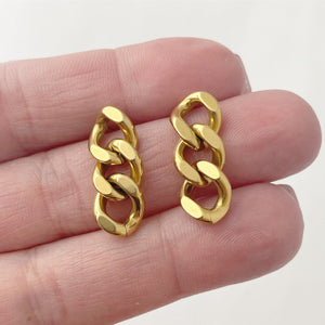 Chain earrings, gold chain earrings, gold earrings