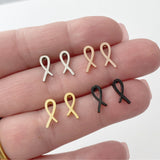 Ribbon earrings, gold, rose gold, silver, black