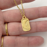 Moon Necklace, Gold moon necklace, Celestial Necklace