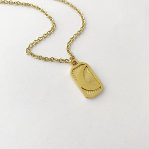 Moon Necklace, Gold moon necklace, Celestial Necklace