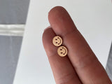 Smiley face earrings, gold, rose gold, silver, black