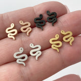 Snake earrings, gold, rose gold, silver, black