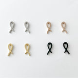 Ribbon earrings, gold, rose gold, silver, black