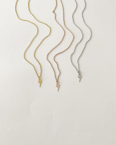 Lightning Bolt Necklace in Gold, Silver, or Rose Gold FREE SHIPPING