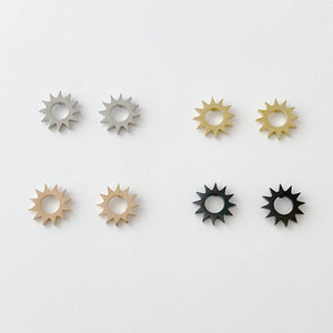 Eclipse earrings, solar earrings, sun earrings, gold, rose gold, silver, black