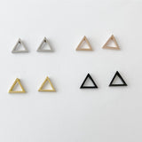 Open Triangle earrings, geometric earrings, gold, rose gold, silver, black