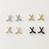 Hockey Stick Stud earrings, Hockey Mom Earrings, gold, rose gold, silver, black