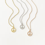 Peace Charm Necklace in Gold, Silver, or Rose Gold FREE SHIPPING