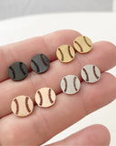 Baseball Stud earrings, Sport earrings, gold, rose gold, silver, black