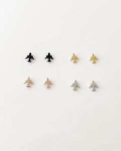 Airplane Stud earring, gold, rose gold, silver, black