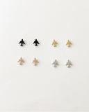 Airplane Stud earring, gold, rose gold, silver, black