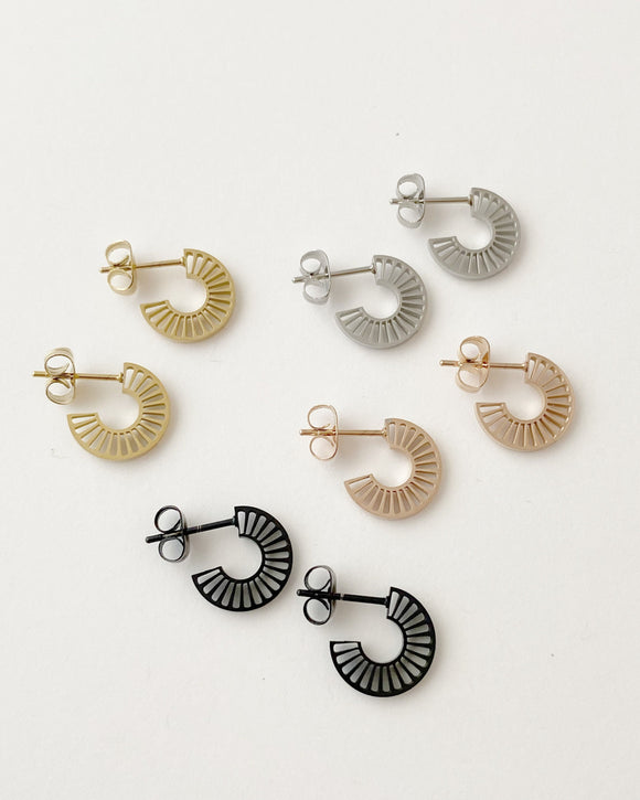 Geometric earrings, gold, rose gold, silver, black
