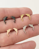 Dolphin Stud earring, gold, rose gold, silver, black
