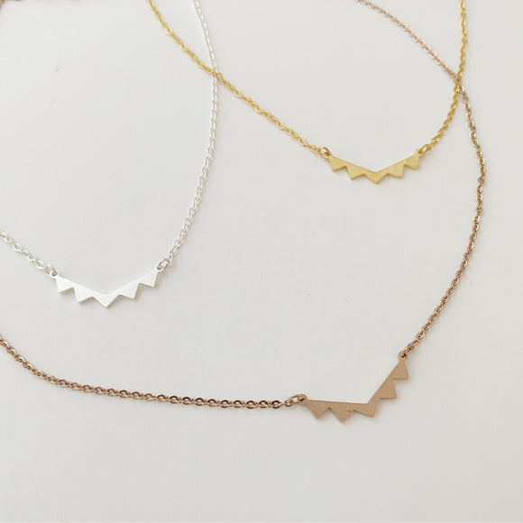 Geometric necklace in Silver, Gold, or Rose Gold Finishes