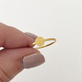 Gold Initial Letter ring, stacking rings
