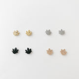 Cannabis Earring Studs: gold, rose gold, silver, black