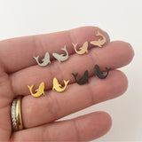Shark Earring studs, Hockey Mom Earrings, gold, rose gold, silver, black
