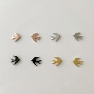 Dove Bird Earring studs:  gold, rose gold, silver, black