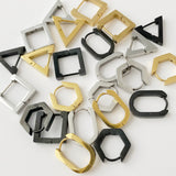 Diamond Hoop Earrings: gold, silver, black