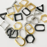 Heart Hoop Earrings: gold, silver, black