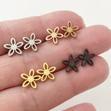 Flower Daisy Stud earrings, gold, rose gold, silver, black