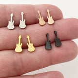 Guitar earrings, gold, rose gold, silver, black