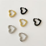 Heart Hoop Earrings: gold, silver, black